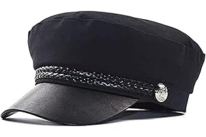 Willheoy Donna Cappello con Visiera e Nastro Intrecciare Berretto Britannico Cappello Marinaio Adulti Retro