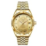 Formale Herrenuhr Flach Gold Automatische Kalender Mechanische Uhren Edelstahl