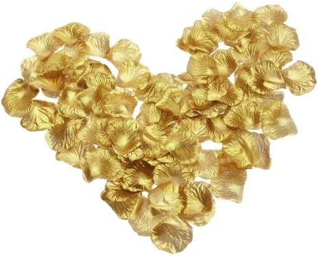 300pcs Fabric Rose Petals Flower Favors for Wedding Party Decoration Golden