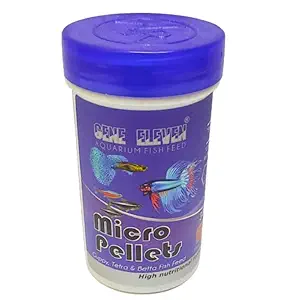 Jeffrey Gene Eleven Micro Pellets Special Food for Guppy, Tetra & Betta Fish Feed,30 Gram