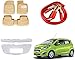 Auto Pearl Premium Quality Car Accessories Combo of Car Floor Foot Mats 4D Beige. & Chrome Plated Car Front Grill. & Car Heavy Duty Jumper Booster Cables Anti Tangle Copper. For Chevrolet Beat Type-2 RS.3385.00