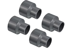 PATIKIL PVC Reductor Tubo Montaje 50x32mm, 3 Paquete Recto Acoplamiento Adaptador Conector, Gris
