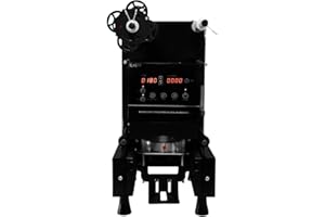 KUKOO Cup Sealing Machine Electric 500W Fully Automatic Vacuum Sealer Control LCD Panel Commercial Steel Bubble Milk Tea Coffee Smoothies Plastic Paper 90mm 95mm Diameter 500-650 Cups Hour FREE Film Roll