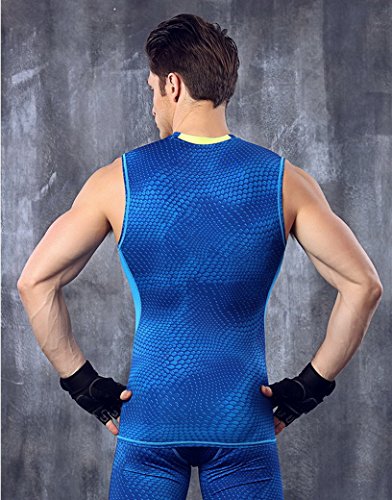 Evedaily Tank Top Herren Fittness T-shirt Sport Unterhemd Ärmellos Elastisch Stringer für Outdoor/Freizeit/ Training/ Jogging - 3