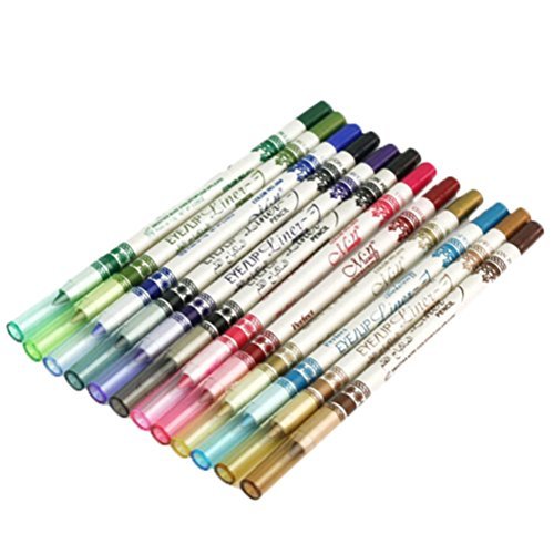 leading-star 12 Colors Glitter Lip liner Eye Shadow Eyeliner Pencil Pens Makeup Cosmetic Kitf