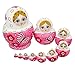 Produktbild ANKKO 10 Stück Holz Russische Matroschka Puppen Bemalte Puppen, Rosa