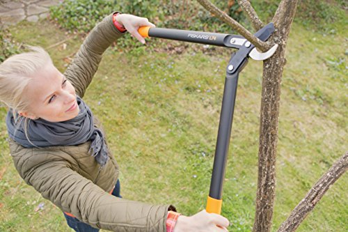 Fiskars PowerGear II Bypass-Getriebeastschere für frisches Holz, Antihaftbeschichtet, Gehärteter Präzisionsstahl, Länge 55 cm, Schwarz/Orange, L74, 1000582 - 4