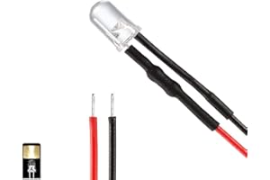 UMTMedia® 1 Piece 5mm Constant Warm White 12V Pre-Wired LEDs Lamp Wired LED 9V 12 Volts