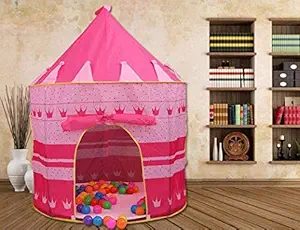 Keekos Hut Type Kids Play Tent House, Play Zone, Play House, Play Castle for Indoor and Outdoor for 3 to 6 Years Age Group in Pink