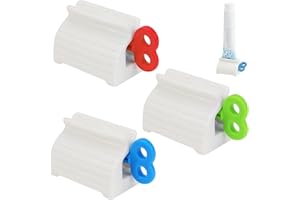 JINSION 3 Pièces Distributeur de Dentifrice,Presse Dentifrice Tube Roulant,Plastique Presse Tubes, Tubes de Dentifrice Rotatifs,Presse-Agrume de Dentifrice,pour Dentifrice, Crèmes, Cosmétiques,Peintures