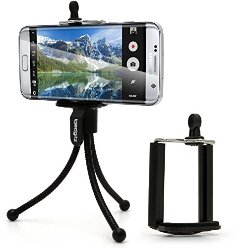 igadgitz Beinen Mini Stativ mit Taschenclip + Standard Smartphone Halter Halterung fr Samsung Galaxy A9 A8 A3 A5 Alpha, S7S7 Edge, S6 S6 Edge, S5 S5 Mini, S4 S4 Mini, S2 S3 Mini, S2, Ace 2 3 4