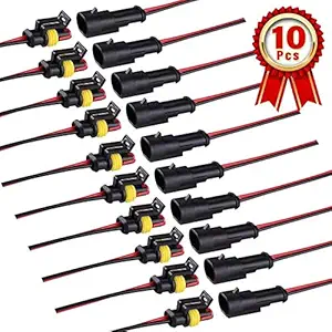 Automobile waterproof electrical connector, 2-core plug automobile wire connector, used for automobile, truck, motorcycle, ship and other wire connection. (10 pairs)