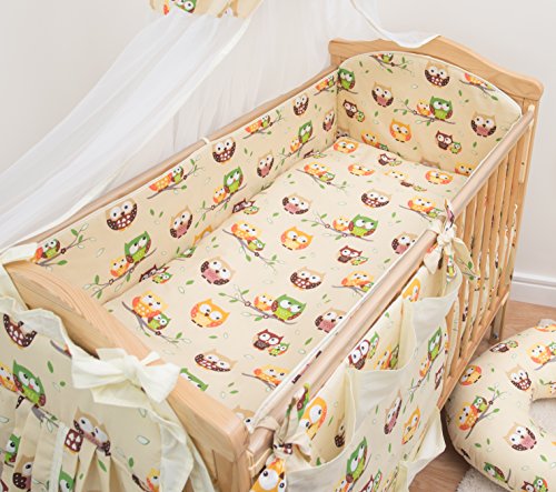 5 Pcs Baby Nursery Bedding Set, 140x70cm 420cm long Bumper, Suits Cot Bed - Pattern 22