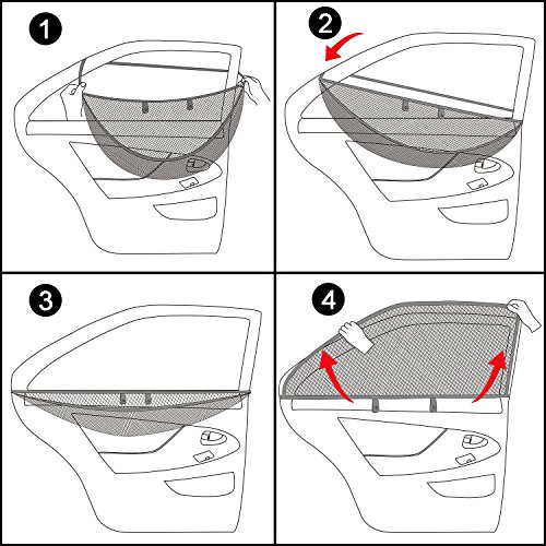 TFY Universal Baby-Sonnenblende für das Autoseitenfenster – schützt ihre Kinder vor Sonnenbrand – einlagiges Design -maximale Sicht – passt auf die meisten Autos, Jeep, Ford, Chevrolet, Buick, Audi, BMW, Honda, Mazda, Nissan und andere – 2 Stück (rechteckig Fenster) - 7