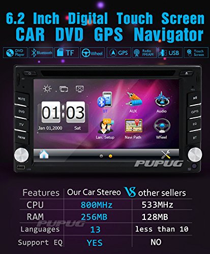 Doble 2 din en el tablero de navegaciš®n del GPS del coche estšŠreo DVD del coche de 6.2 