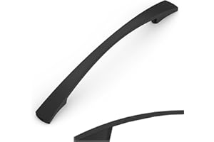 Amerdeco 10 Pièces Poignee de Meuble Noir Cuisine Entraxe 128mm Poignées pour Placards Poignet de Porte Cuisine UK0023