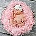 Ouneed Newborn Baby Artificial Fur Backdrop Flannel Receiving Blanket (Pink )