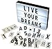 Produktbild Gadgy ® Cinema LightBox A4 | 96 Schwarze Buchstaben, Ziffern, Symbole Inklusive | Größe 30 x 22 x 4,5 cm | Batteriebetrieben mit Adapteranschluss | Vintage LED Zeichen, zur Ankündigung oder Dekoration