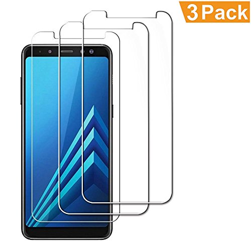 [3-Unidades] Protector de Pantalla Samsung Galaxy A8 2018, Modoca La protección más simple y eficaz de la pantalla [Cobertura Completa] Protector Cristal Vidrio Templado para A8 2018