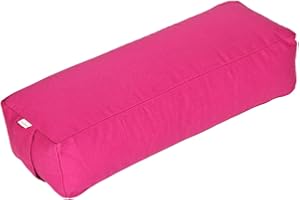 ‎YOGABOX Yogabox Yoga Rechteckbolster Basic, Waschbarer Bezug aus 100% Baumwolle, Yogarolle eckig mit Buchweizenschalen befüllt, Yogakissen groß für Restoratives Yoga, Maße: ca. 60 x 20 x 14 cm