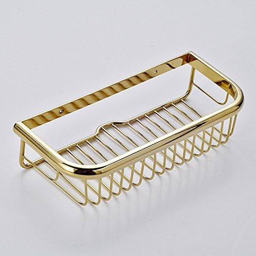 Pointth Single layer Copper Practical Anti rust Waterproof Shampoo Rack Drain Rack Bathroom Racks Shower Caddy Basket Bathroom organizer Wall Mount Shelves (Size: L30 * W13 * H7.5cm) ( Color : Gold )
