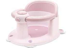 TESIN Baby-Badewannensitz für Babys ab 6 Monaten, rutschfester Sitz für Säuglinge und Kleinkinder zum Sitzen in der Badewanne, Badewannensitz mit Saugfüßen für die Dusche (Rosa)