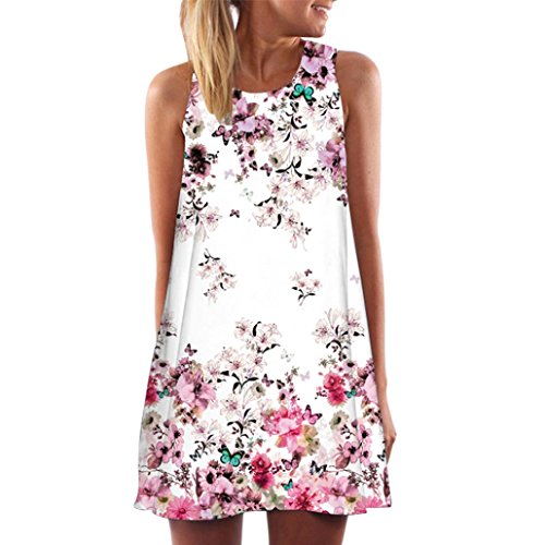 Preisvergleich Produktbild Xjp Frauen Sommer Gedruckt Kurzarm Kurzes Minikleid (XL)
