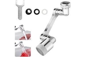 BONHHC Aireador de Grifo Giratorio 1080 ° ,Aireador de grifo , extensor de grifo duradero a prueba de salpicaduras,con 2 Función de Pulverización