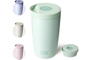 BOTTLEBOTTLE BOTTLE BOTTLE Tasse de voyage isotherme 350ml en acier inoxydable pour bureau/café avec couvercle à bouton poussoir pour garder au froid et au chaud pendant 8 heures (vert)