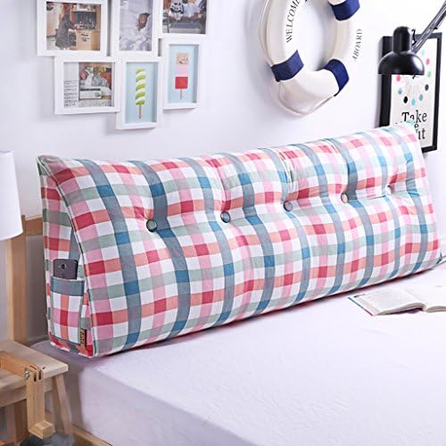 SMDZ Bedside cushions pillow soft bag triangular bed back sofa sofa backrest pillow pillow, modern comfortable cotton canvas removable pillow ( Color : Red , Size : M )