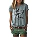 Yantu Damen girl Sunmmer Rundhals Top Weich Baumwolle Oversize Funny Schöne Print T-Shirt (M)