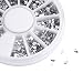 eBoot Silver Nail Art Decorations Nail Stones in 12 Different Shapes and Sizes, 1200 Pieces