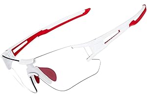 ROCKBROS Cycling Photochromic Sunglasses with UV400 Protection Transparent Rimless Goggles Sports Eyewear for Outdoor Sports Cycling Driving Running Fishing Women Men