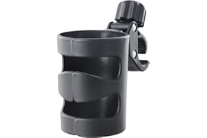 KASLAIDER Portabicchieri Universale per Passeggino e Bicicletta, Supporto Regolabile e Rotante 360 Gradi per Biberon e Borraccia, Compatibile con Sedie a Rotelle, Scooter, Adattabile, Durevole ed Ecologico