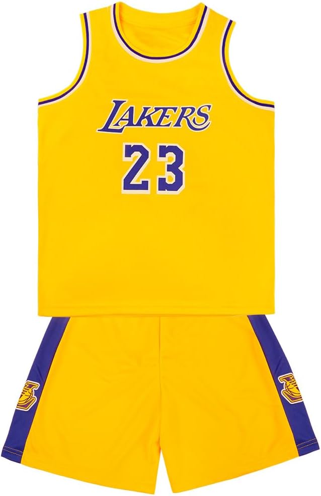 BSBUY Camiset Baloncesto Niños, Trajes Baloncesto Niños sin Mangas, 1 Top + 1 Pantalón Cortos, Conjunto Deportivo de Entrenamiento Niño