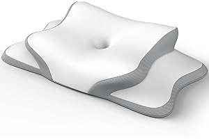PLIERA Memory Foam Pillow, Supportive Neck pillow, Comfortable Pillow, Ergonomic Side/Back/Stomach sleeper Cooling Pillow with Removable Cover (Grey)