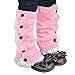 Koly Kids Girls Crochet Knitted Lace Boot Cuffs Toppers Leg Warmer Socks (Pink)