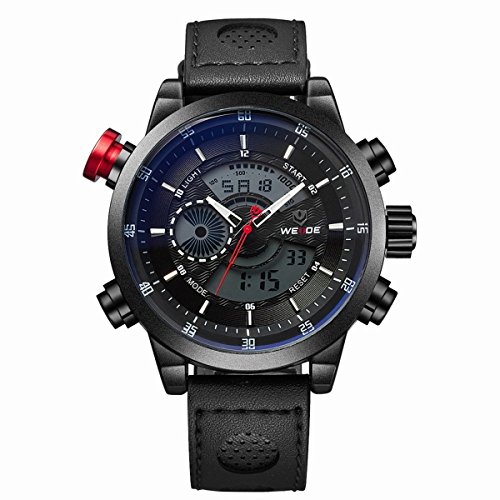 Chicos LED Digital Analógico Dual Time Display WEIDE Pixnor WH-3401 multifuncional impermeable de los hombres deportes reloj de pulsera (negro)
