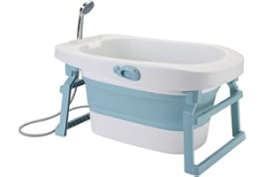 SUPFINE Babybadewanne, 3-in-1, faltbar, rutschfest, mit Mini-Duschhocker, 6 Monate bis 7 Jahre, maximale Belastung: 35 kg