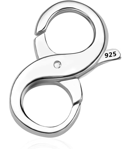 Fermoir Double Mousqueton Infini En Argent 925 Plaqué Or 14 Carats – 14 Mm – Pour Création Bijoux DIY