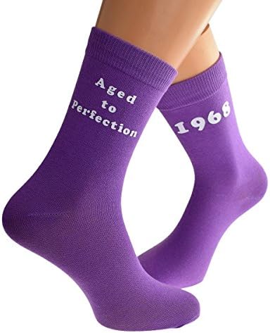 Aged to Perfection 1968 PURPLE Womens Socks for 50th Birthday Present 2018