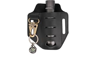 VIPERADE PJ9-Plus Custodia multiuso per cintura, EDC Pocket Organizer da uomo, fodero in pelle con portachiavi, custodia multifunzione per(Nero)