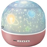 BEPER Projecteur d'étoiles pour enfants, Veilleuse LED, Projection sur le thème de l'espace et des animaux, Rotation automati