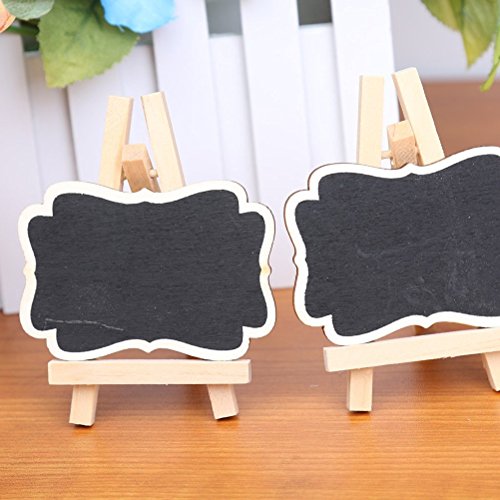 OULII Nachricht schreiben Board Tafeln Schilder Memo Pinnwand für Hochzeiten, Kinder basteln, Garten, gerahmten Tafel Tischkarten mit Staffelei Weihnachtsgeschenk, Packung mit 10-Größe L - 6