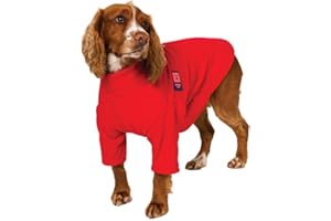 Ginger Ted Warm Fleece Dog Jumper Small-Medium size 16"/41cm Red STANDARD Fit - polarfleece sweater