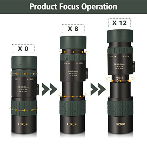 Monokulares Teleskop OUTERDO 7-17*30 Dual Fokus Nachtsicht Fernglas Camping Jagd Reisen Vogelbeobachtung BAK4 Prisma Scope mit dem durablen Tripod und Handy-Adapter wasserdicht Optik Zoom - 2