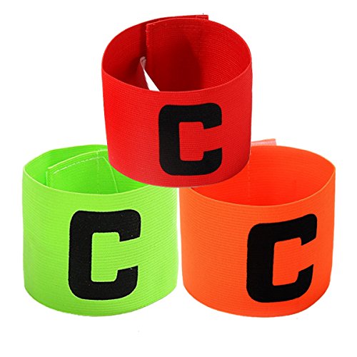 Jiele Multicolor Football Captain Armband, Soccer C Standard Elasticated Armband for kids,Retractable Armband Closure,Suitable for Many Types of Sports
