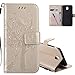 Produktbild COTDINFOR Samsung J5 2017EU Version Hülle für Mädchen Elegant Retro Premium PU Lederhülle Tasche Standfunktion Schutz Etui für Samsung Galaxy J5 Pro 2017 / J530 Gold Wishing Tree with Diamond KT.