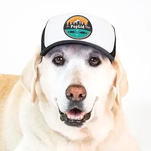PupLid Trucker Hats for Dogs (Large) Premium Stylish Sun Protection for The Modern Dog - Adjustable for Secure Comfortable Fit on Active Dogs (Black, All-Terrain)
