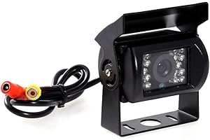 TOTMOX Telecamera per retromarcia per auto, telecamera di backup HD 9V-36V, telecamera CCD per vista frontale impermeabile per autobus per rimorchi per camion con visione notturna a 18 LED IR